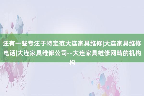 还有一些专注于特定范大连家具维修|大连家具维修电话|大连家具维修公司--大连家具维修网畴的机构